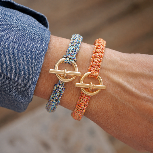 Statement Cord Bracelet – Braided Gold Toggle Bracelet