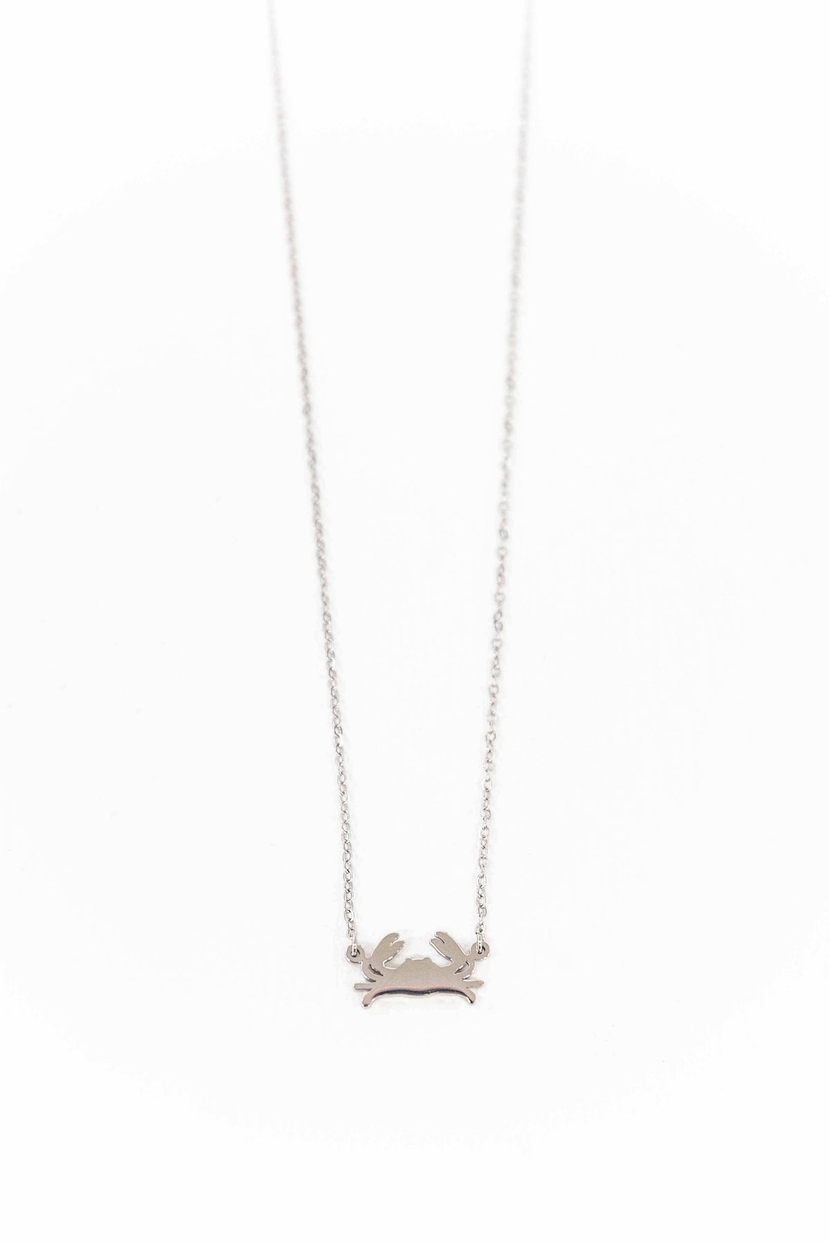 Crab Charm Necklace | Silver