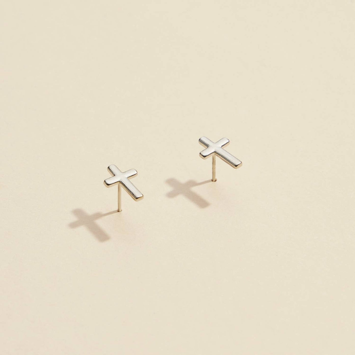 Cross Gold Dip Stud Earrings