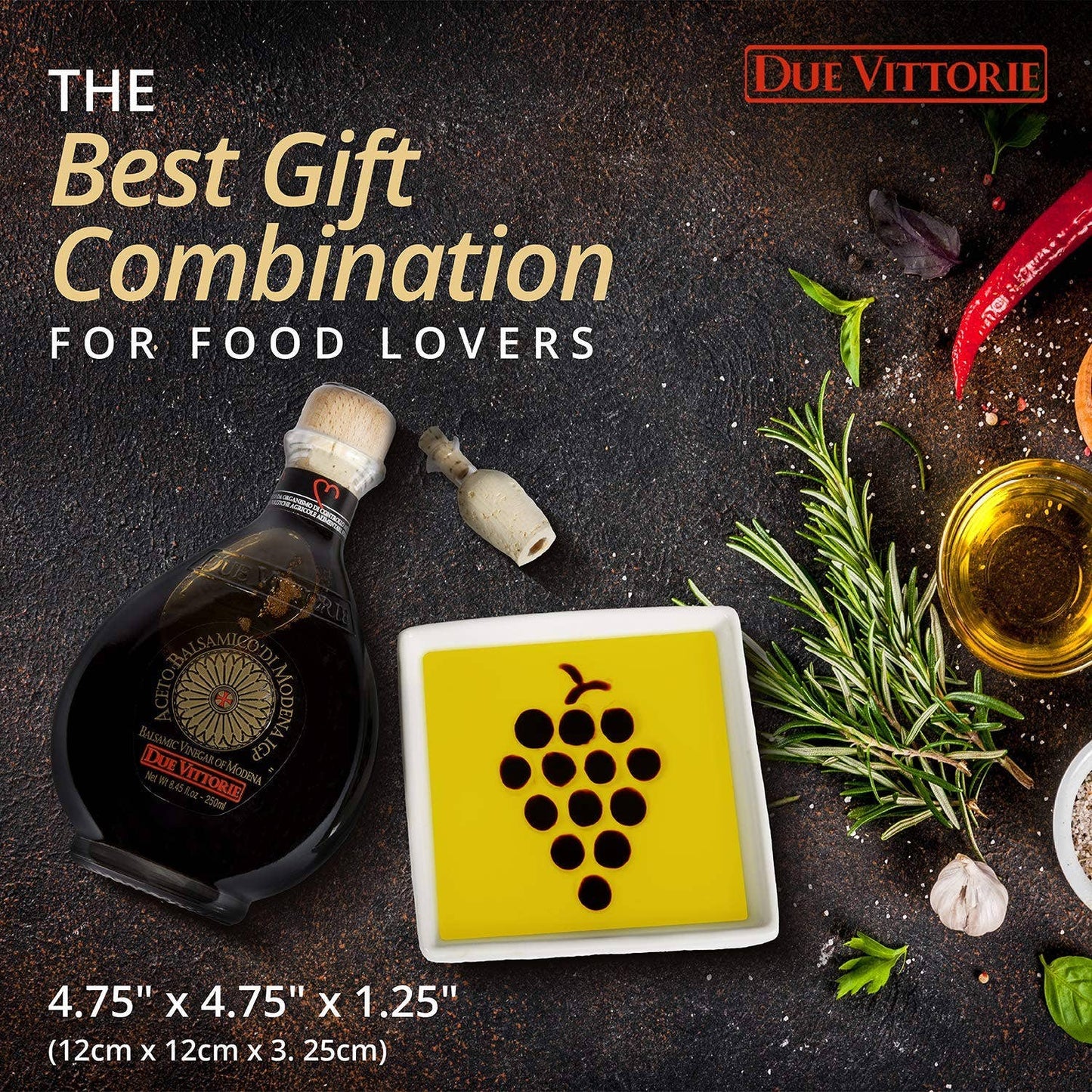 Olive Oil and Balsamic Vinegar Dipping Plate - Grapes