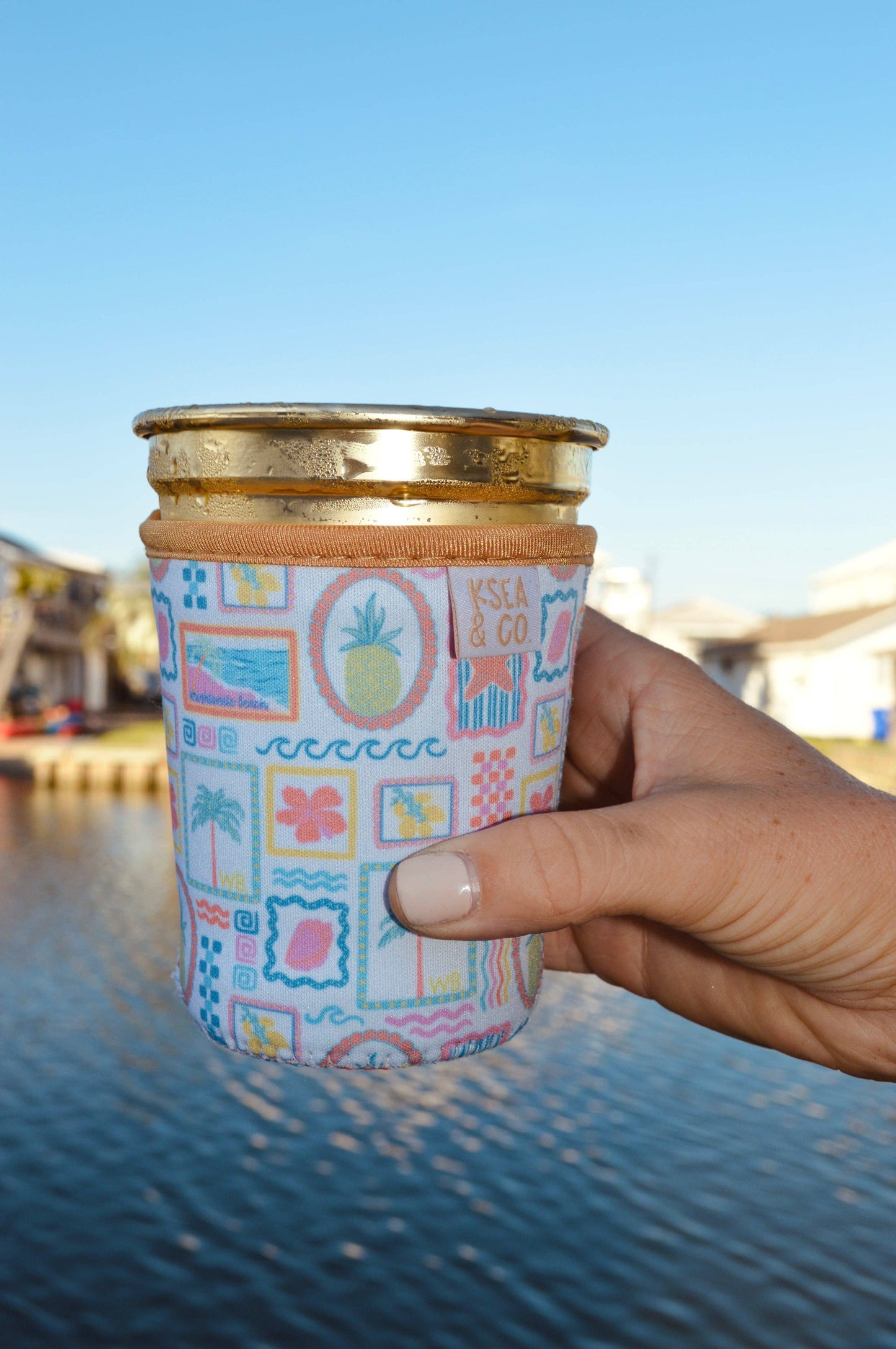 Beach Iced Coffee Drink Sleeve