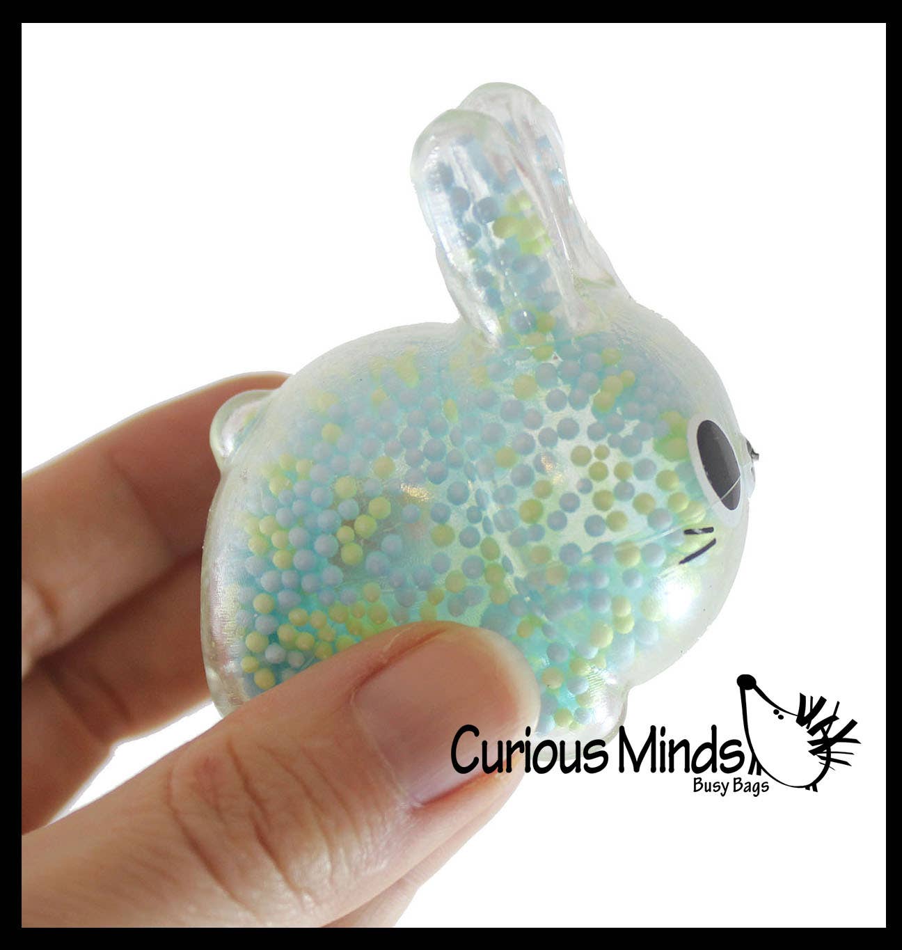 1 Bunny Fidget Balls - Air and Styrofoam Bead Filled Squeeze