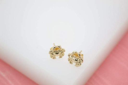 18K Gold Filled Sea Land Crab Stud Earrings ~ Water Resistant
