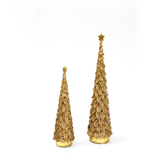 Holly Slim Tree w/Star (Antique Gold)