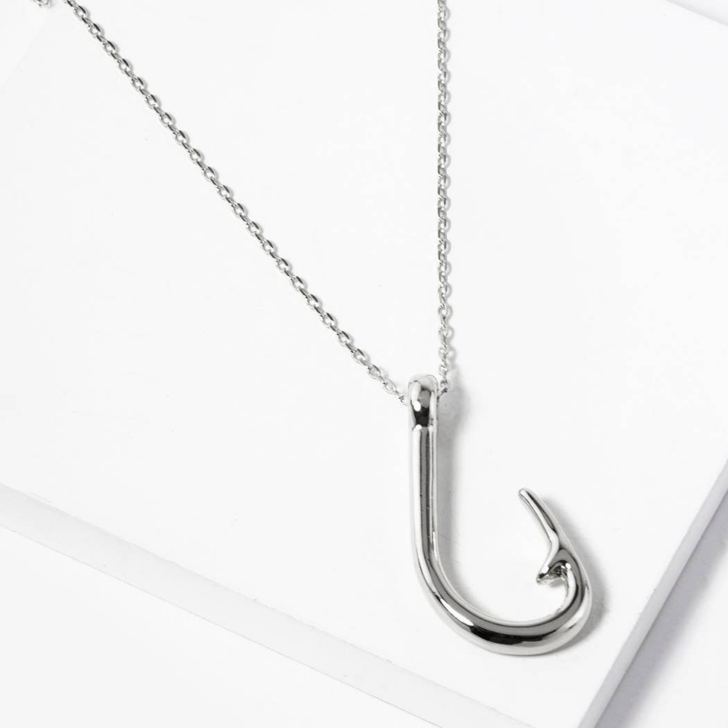 Gold-Dipped Fish Hook Fashion Necklace