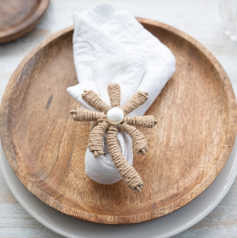 White Jute Palm Tree Napkin Ring