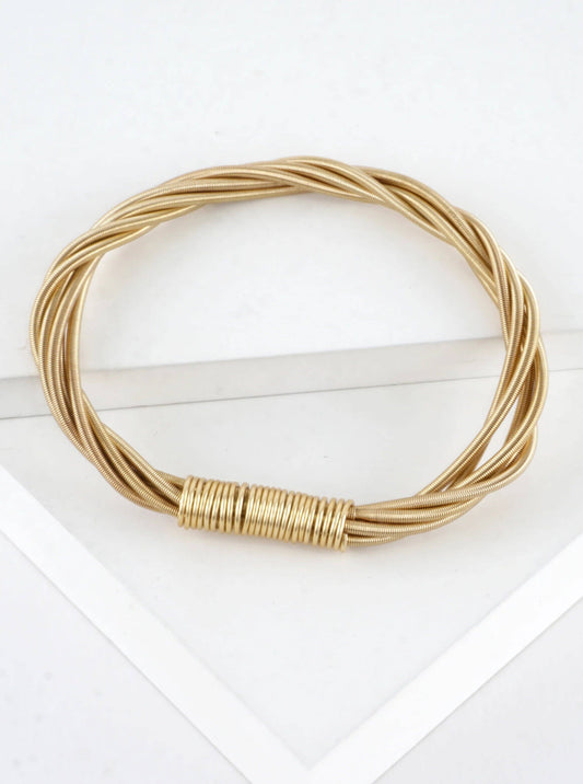Wired In 2 Places Stretch Piano Wire Bracelet