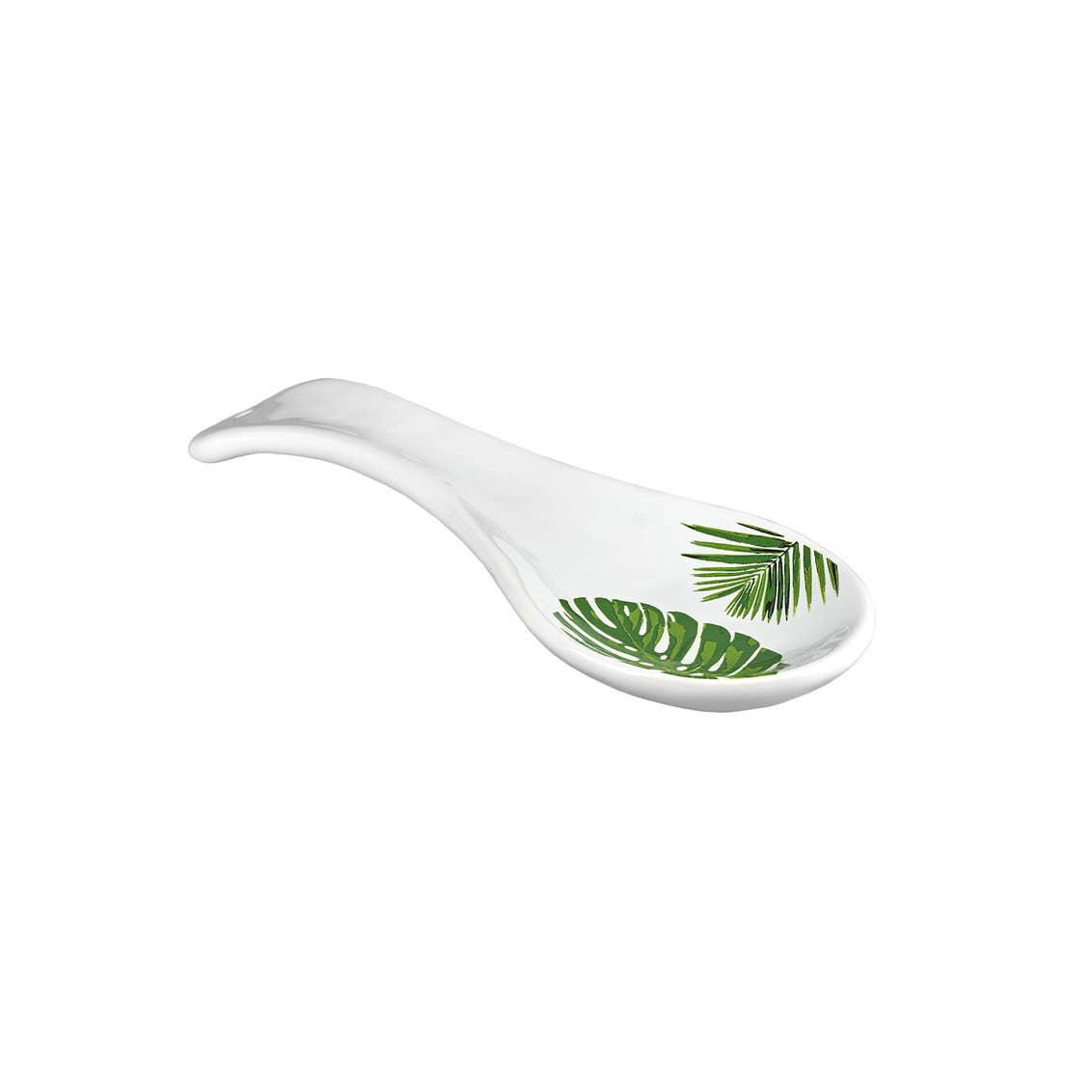 Palm Leaf Ceramic Spoon Holder