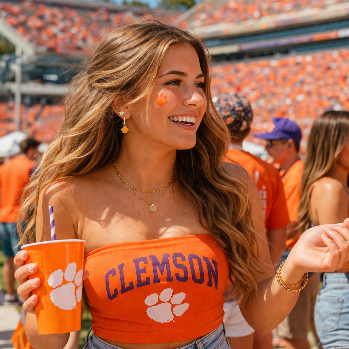 E203 - CLE : ClemsonPennant Pair Earring Set