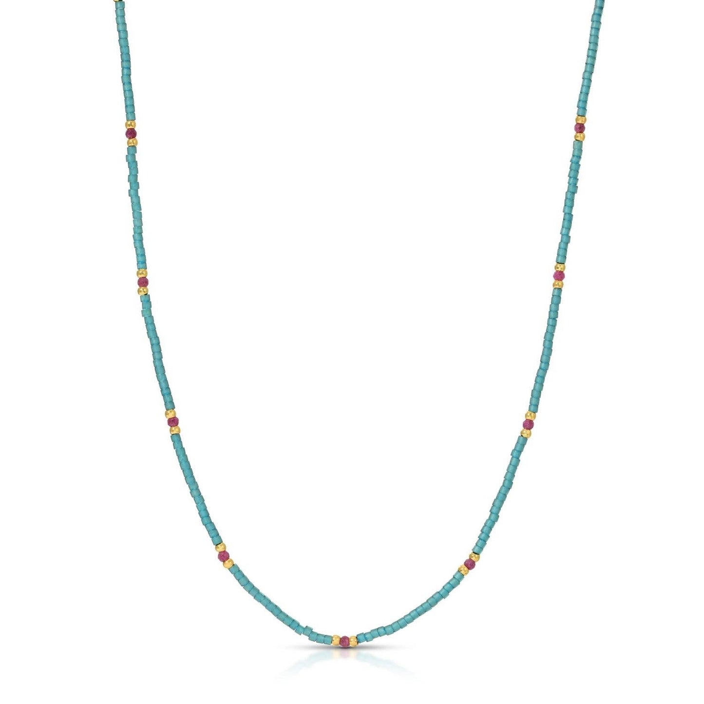 Miyuki Delica and 2mm Stone Necklace