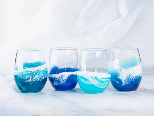 Ocean Resin Stemless Wine Glass