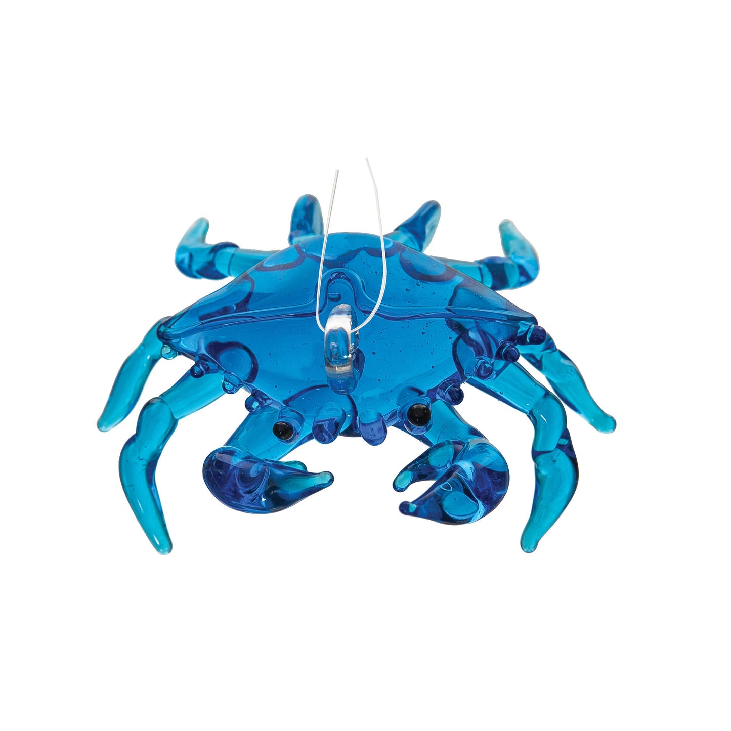 Christmas Blue Crab Glass Ornament
