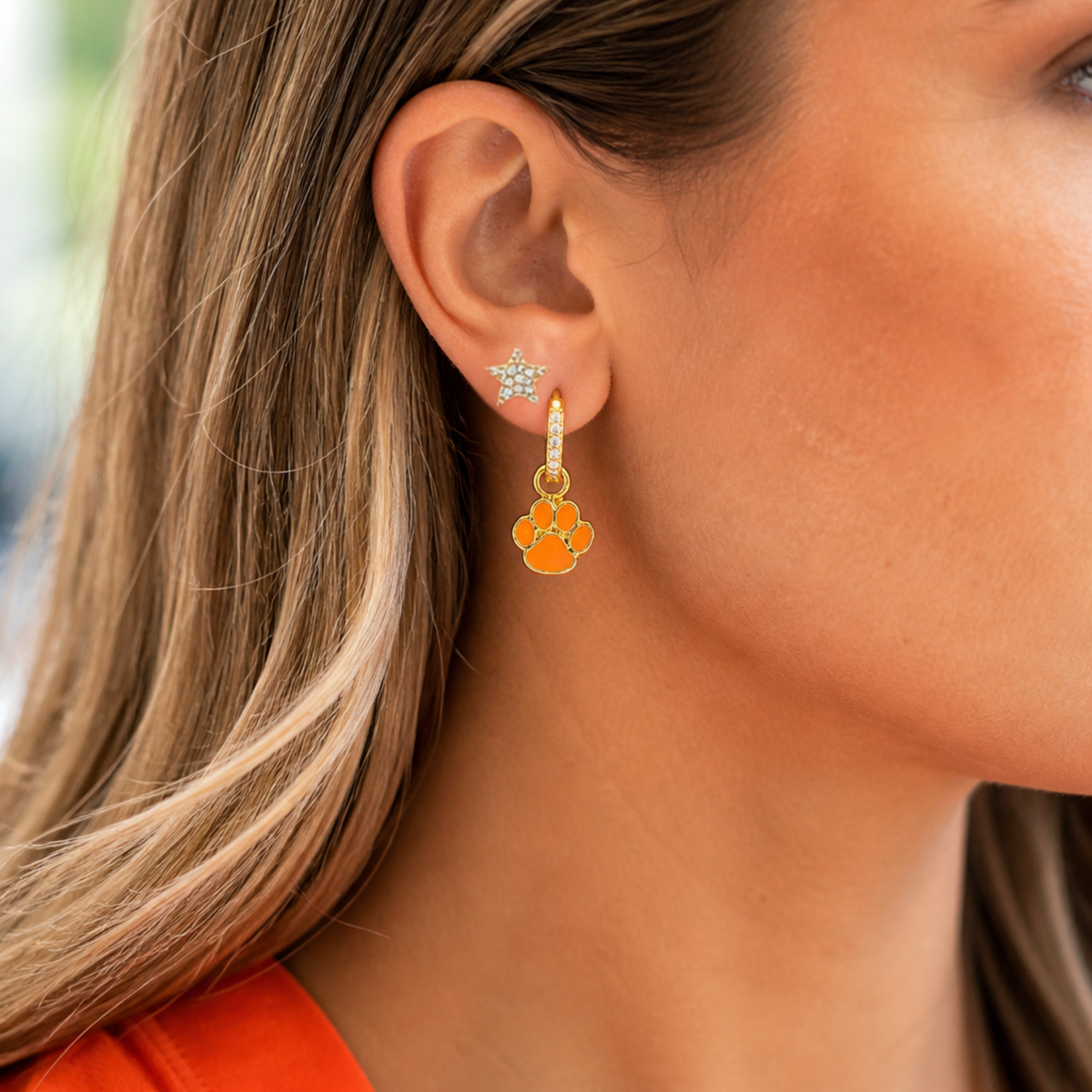 E203 - CLE : ClemsonPennant Pair Earring Set