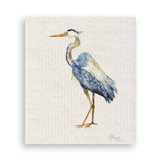 Blue Heron Swedish Dishcloth