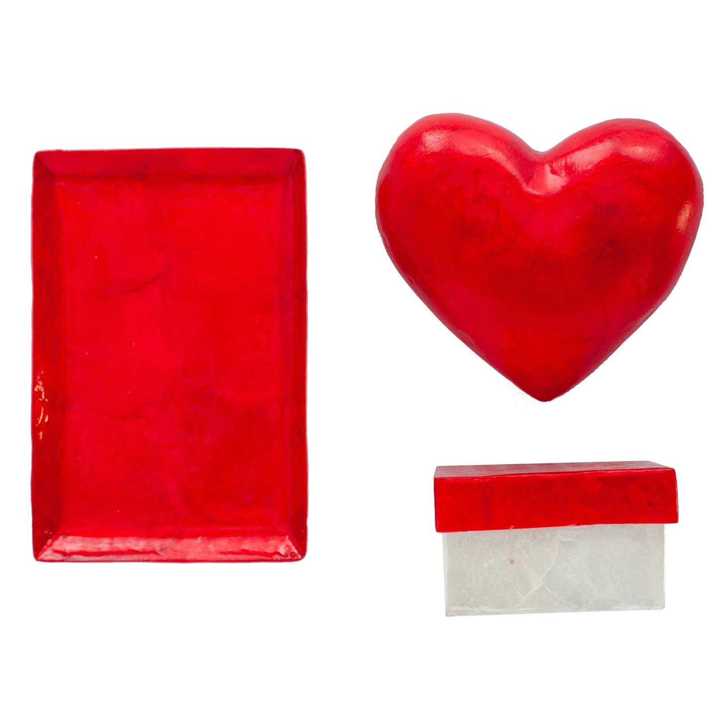 4.5" Capiz Heart (Red)