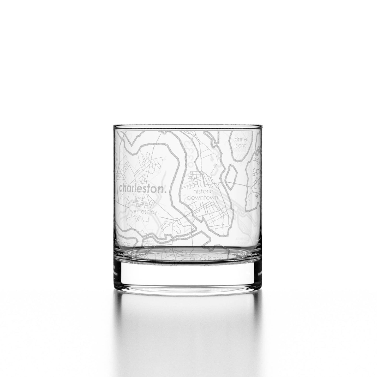 Charleston Map Rocks Whiskey Glass