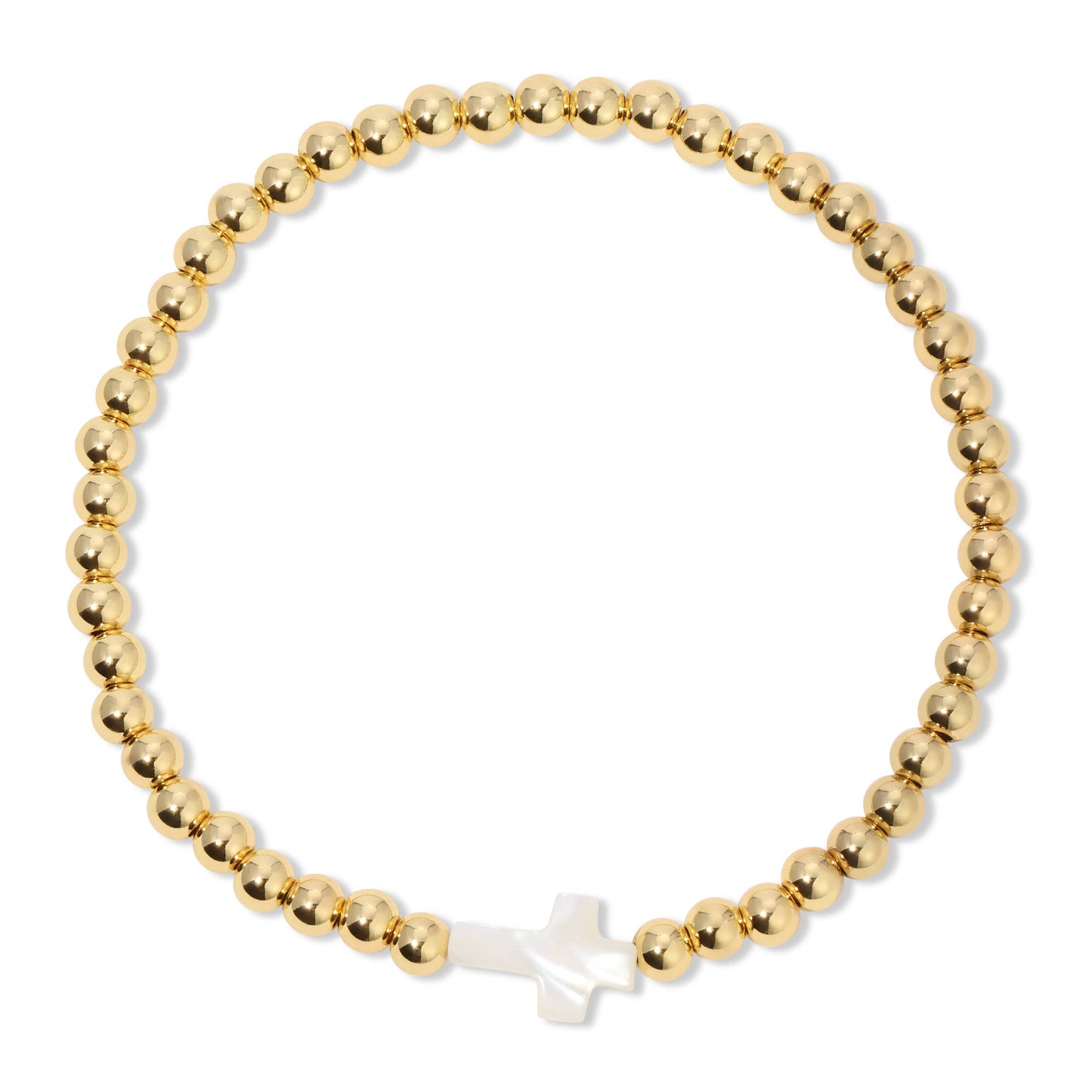 Cross Stretch Breaded Bracelet ~ 4mm