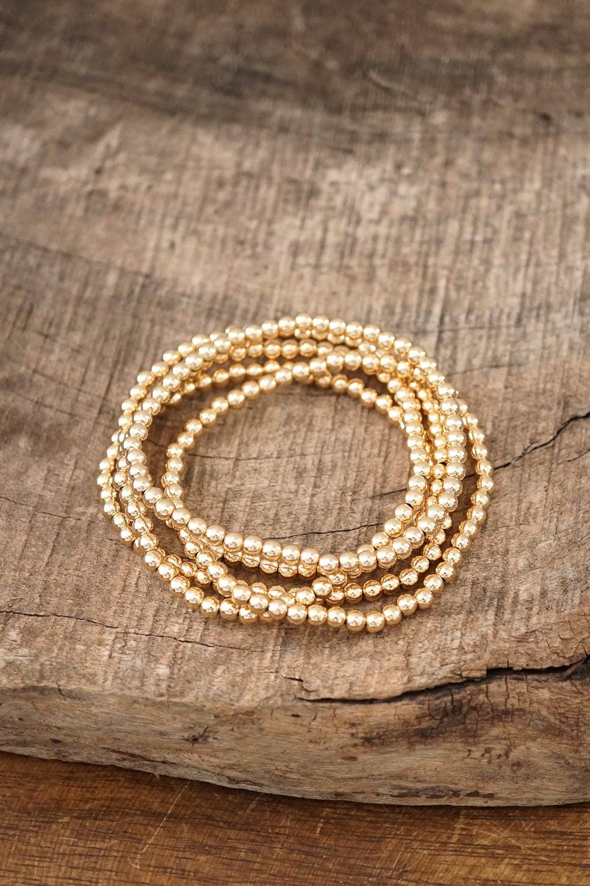 Small ball beads bracelet - Gold tone