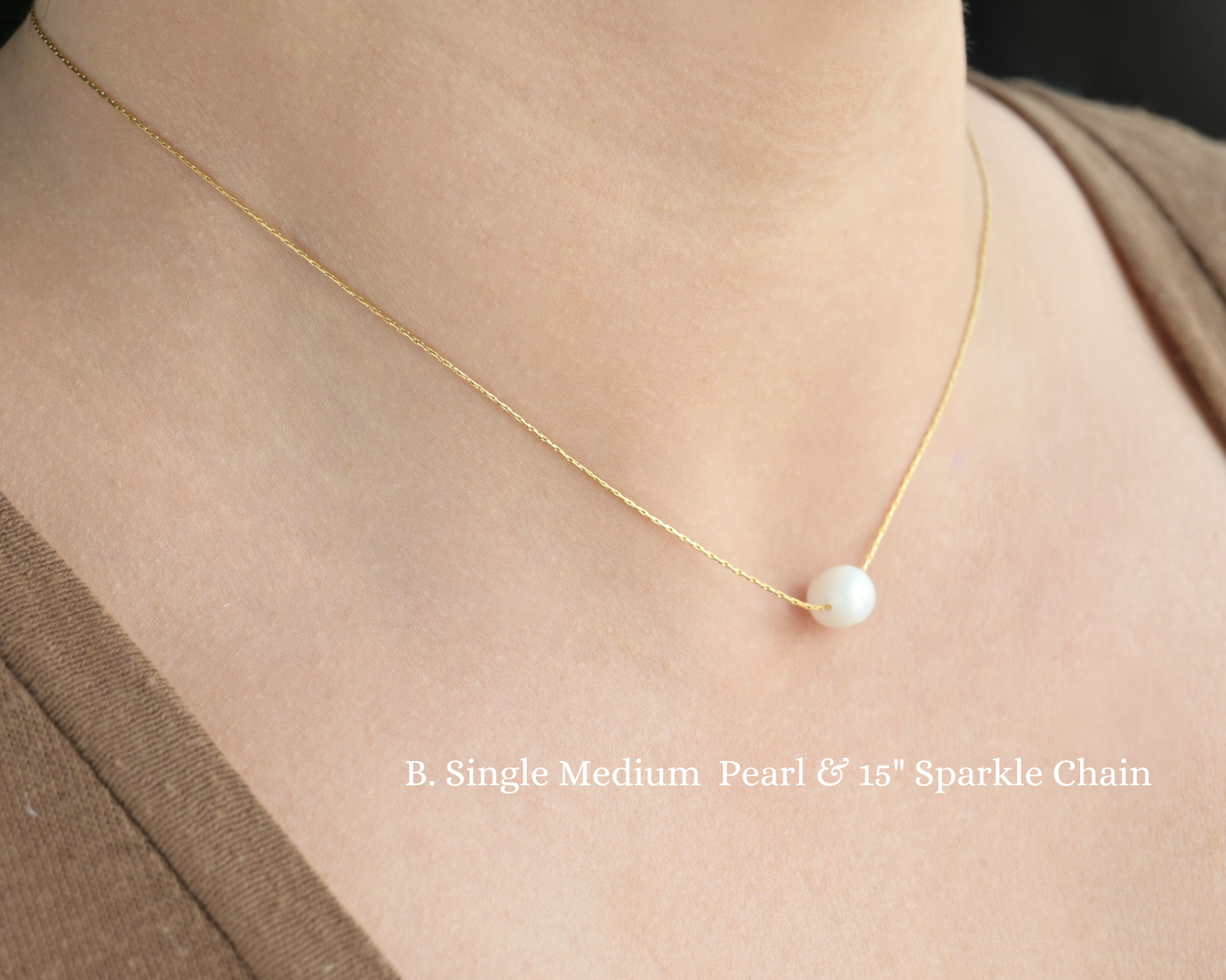 Gold Pearl Chain Necklaces - Waterproof Assorted Peal Chains