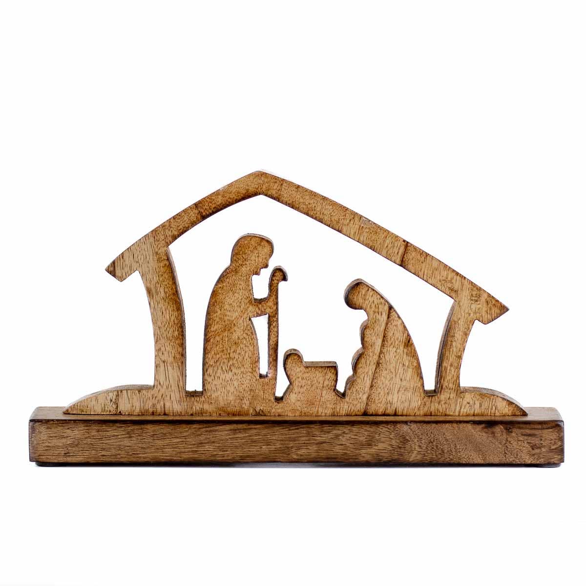 Away In A Manger Nativity   Natural   11.5x6.5x2