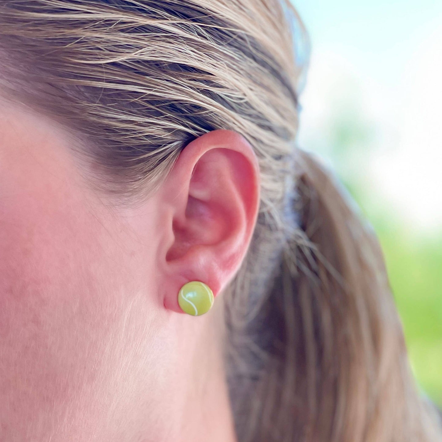 Tennis Signature Enamel Stud Earrings