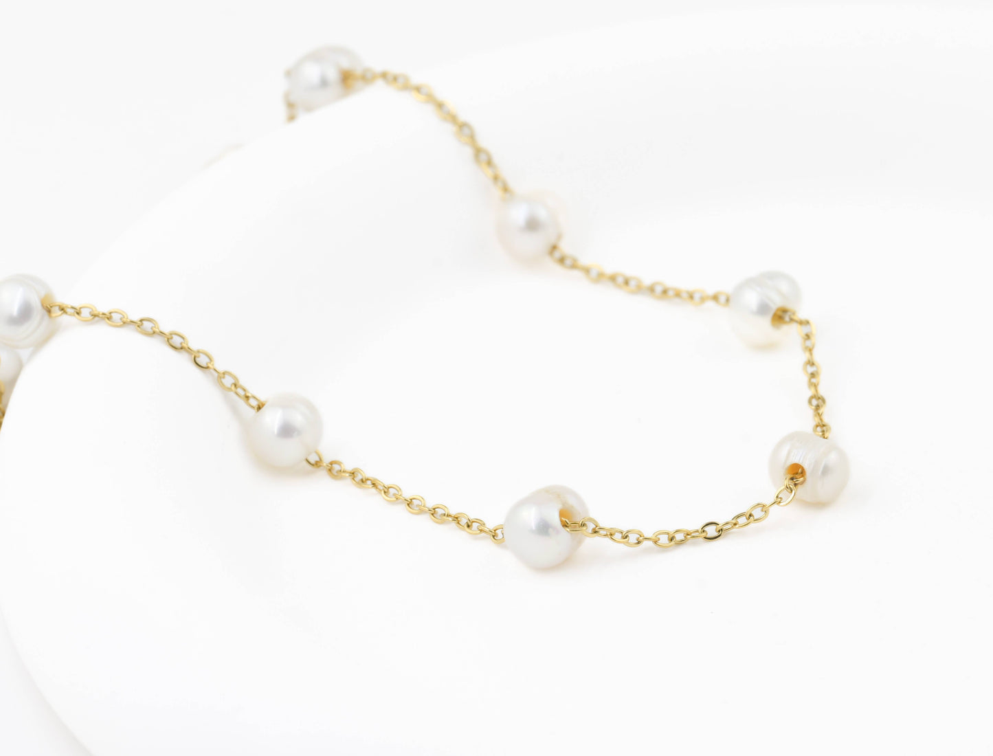 Gold Pearl Chain Necklaces - Waterproof Assorted Peal Chains