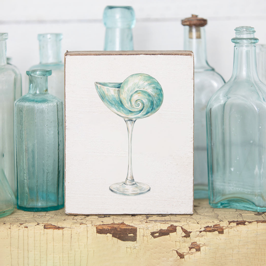 Shell Martini Block Sign