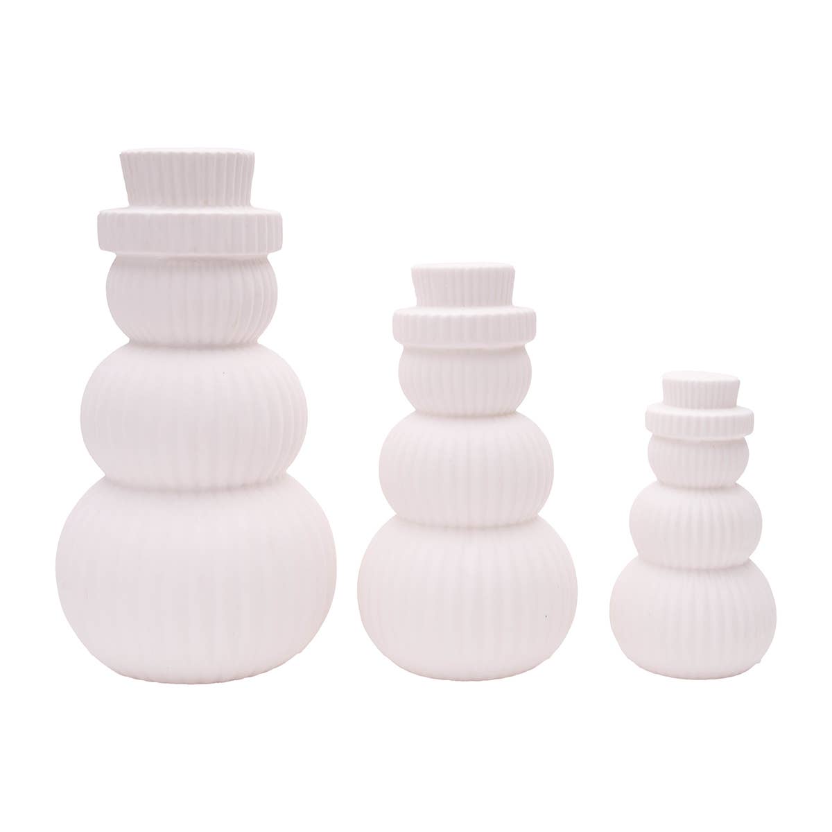 Christmas White Snowman LED Decorative Figurine