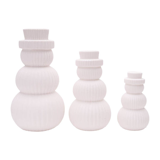 Christmas White Snowman LED Decorative Figurine