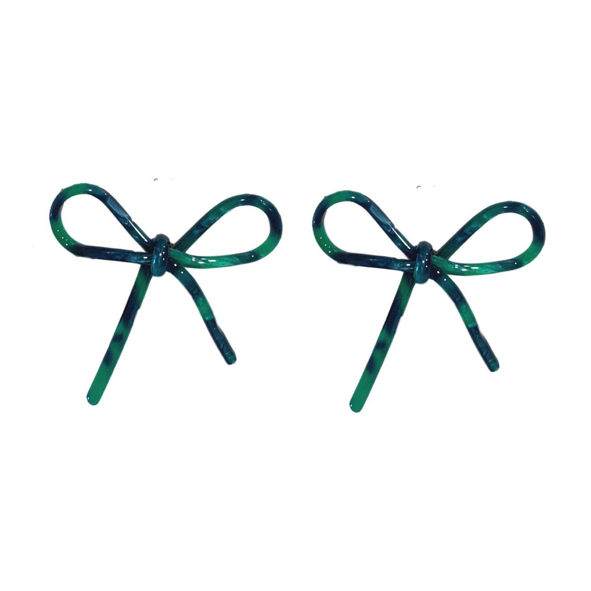 Emerald Green Bow Earrings