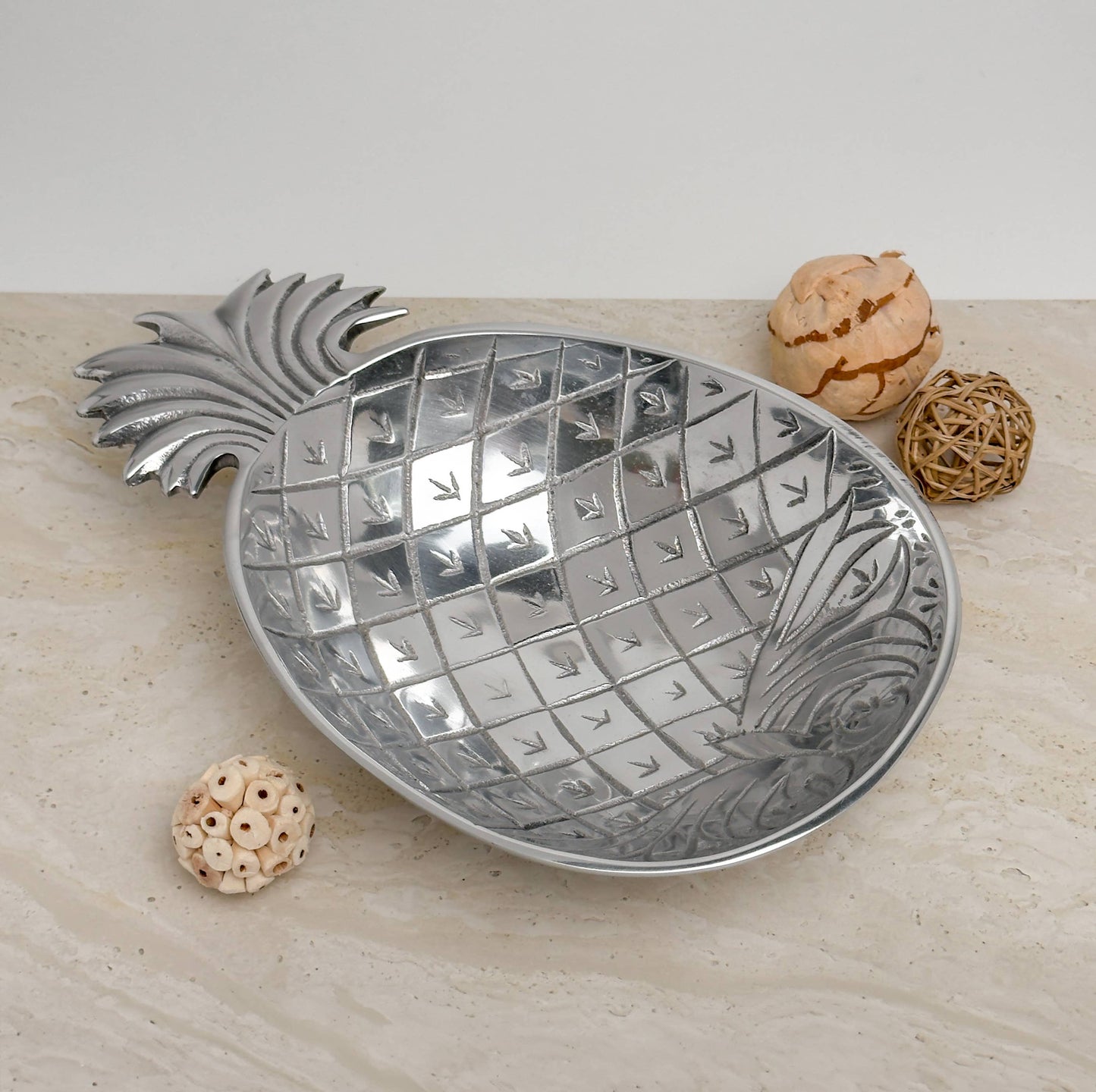 Etched Aluminum Pineapple Dish Small