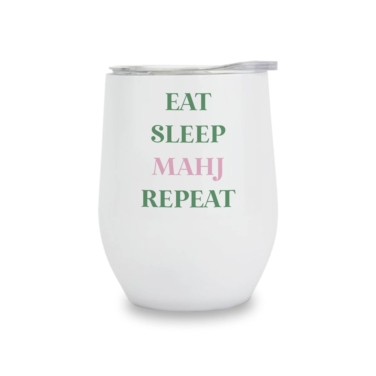 Insulated Wine Tumbler- EAT, SLEEP, MAHJ Repeat