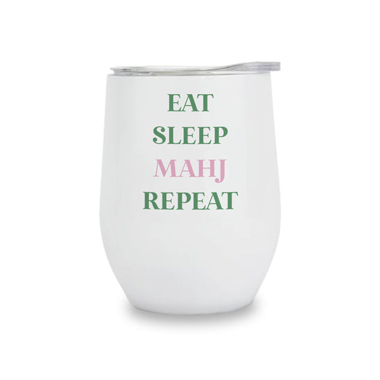 Insulated Wine Tumbler- EAT, SLEEP, MAHJ Repeat