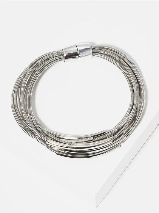 Spring Wire Multi-Strand Bracelet with Magnetic Clasp