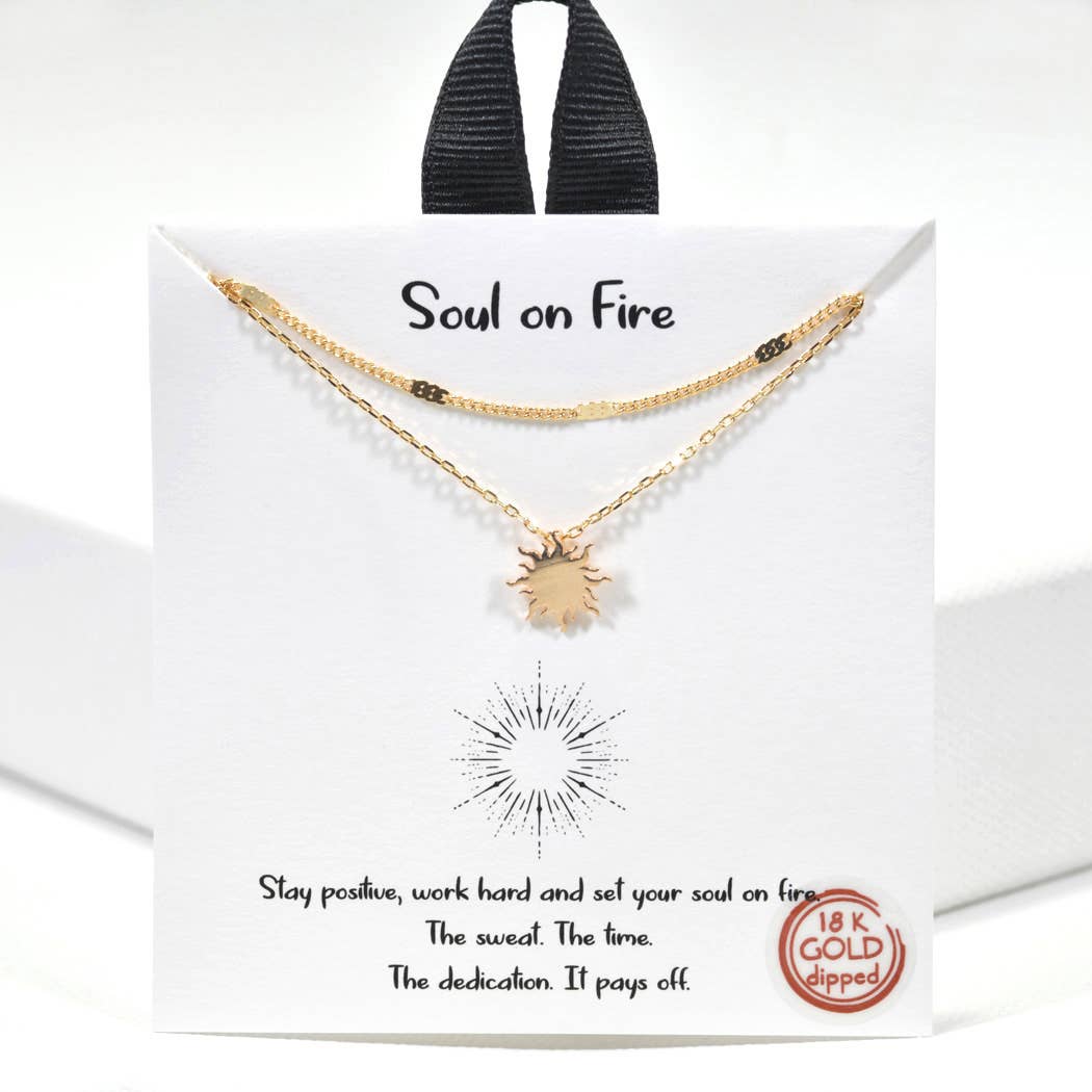 Soul on Fire dainty sun double layered necklace