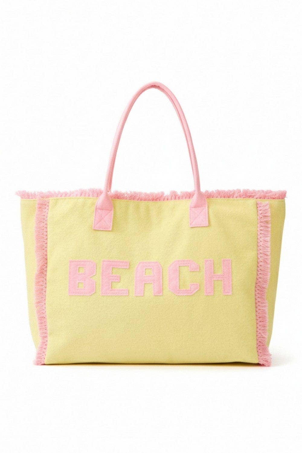 Terry Cloth Fringe Beach Tote Bag