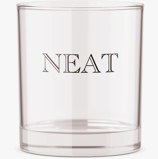 Neat Bourbon Whiskey Rocks Glass