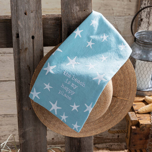 Beach Is My Happy Place Starfish Kitchen Towel