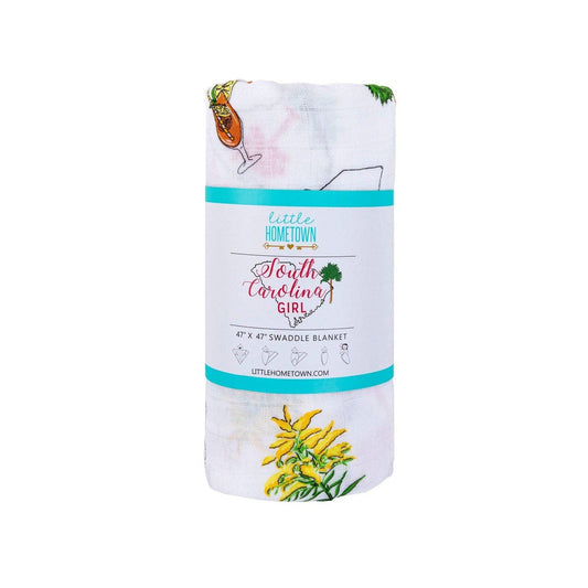 South Carolina Baby Girl Muslin Swaddle Receiving Blanket Extra Large 47 x 47