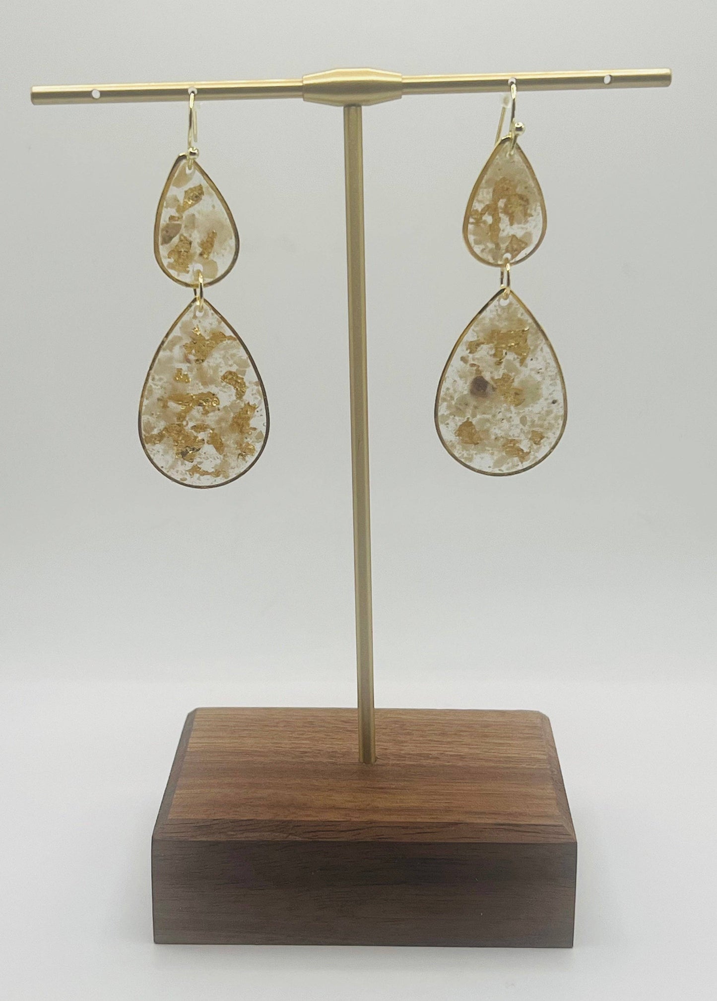 Clara Dangles ~ Crushed Oyster Earrings