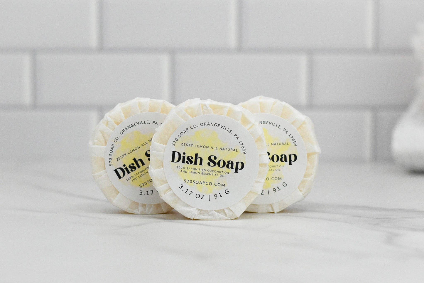 Zesty Lemon Dish Soap Bar - All Natural