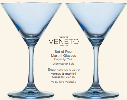 Veneto Martini Glasses - Blue