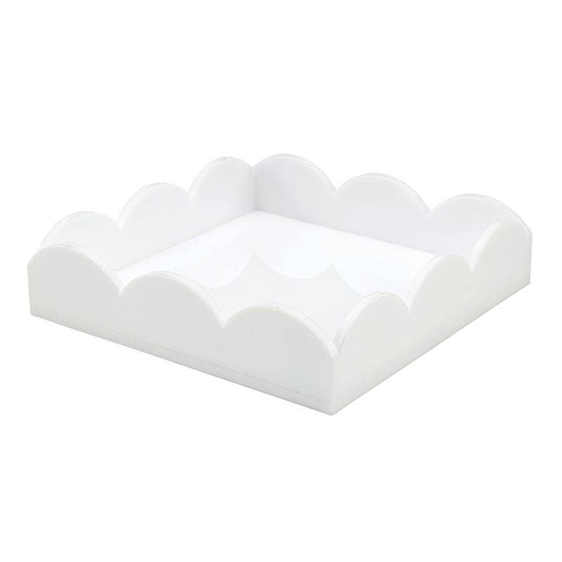 Acrylic Cocktail Napkin Tray + Napkins - Damask