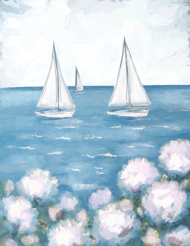 WHITE SAILBOAT - Art Print