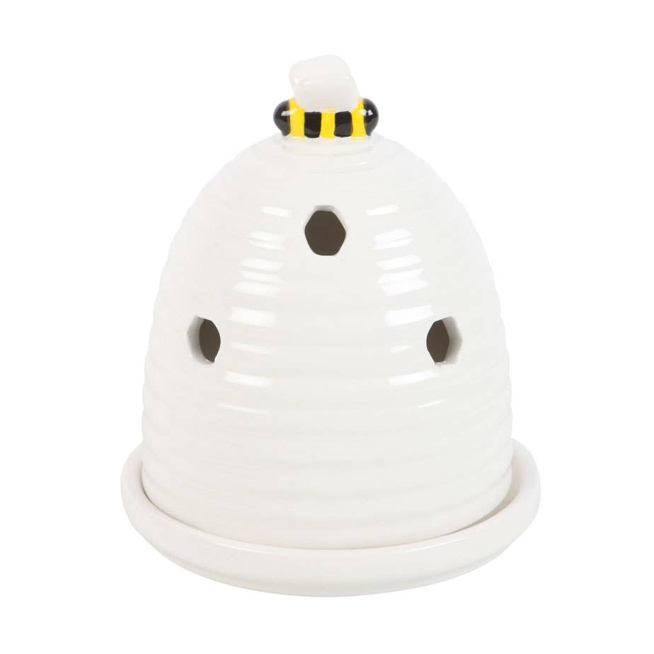 White Beehive Incense Cone Holder