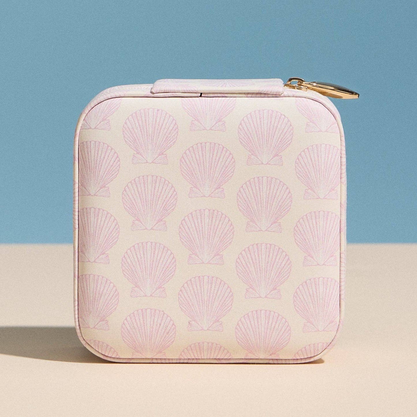 Pink Shell Travel Jewelry Box