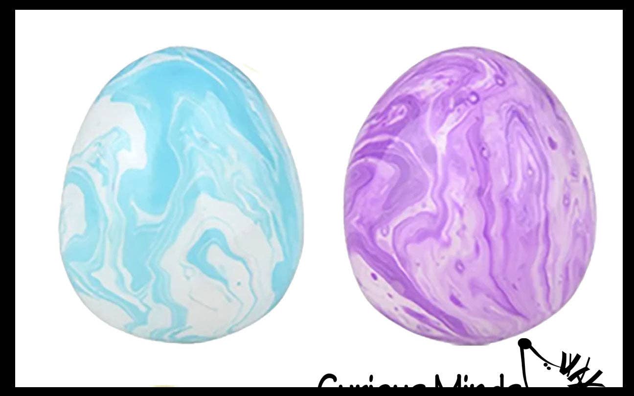 1 Easter Egg Soft Squishy Doh Ball - Marbled Egg Shaped