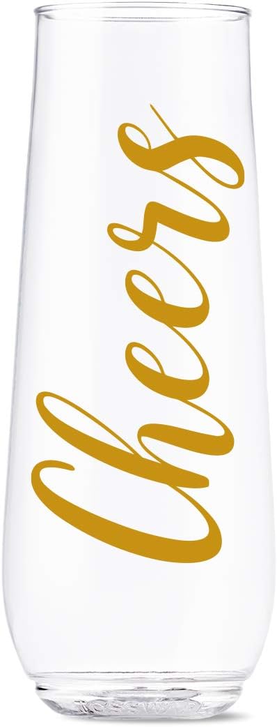 Acrylic "Cheers" Champagne Glass