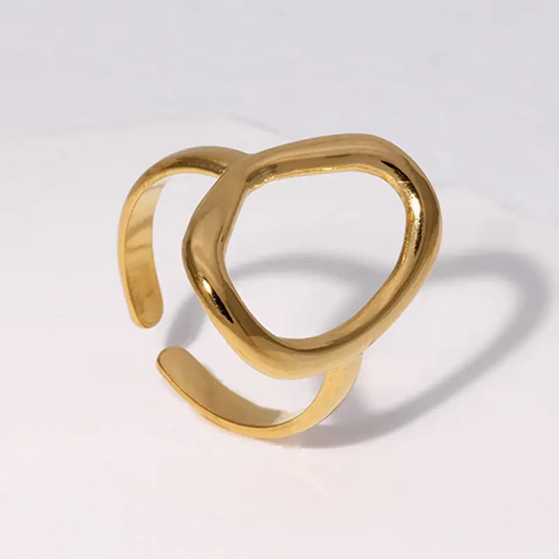 Gold open cuff ring