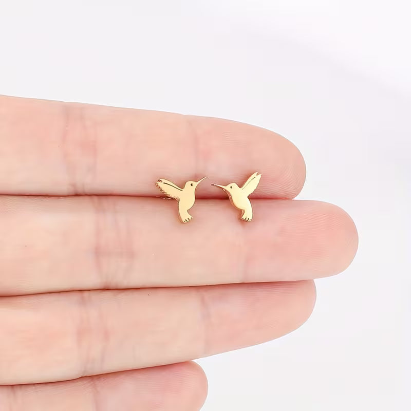 18k Gold Plated Hummingbird Earrings